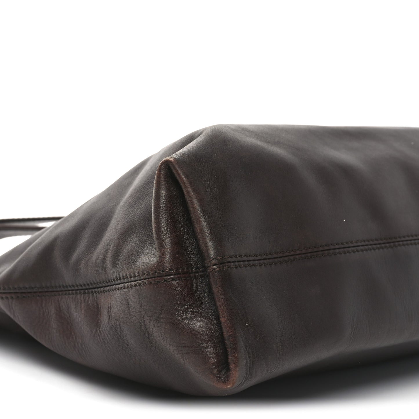 Calfskin CC Shoulder Bag Dark Brown