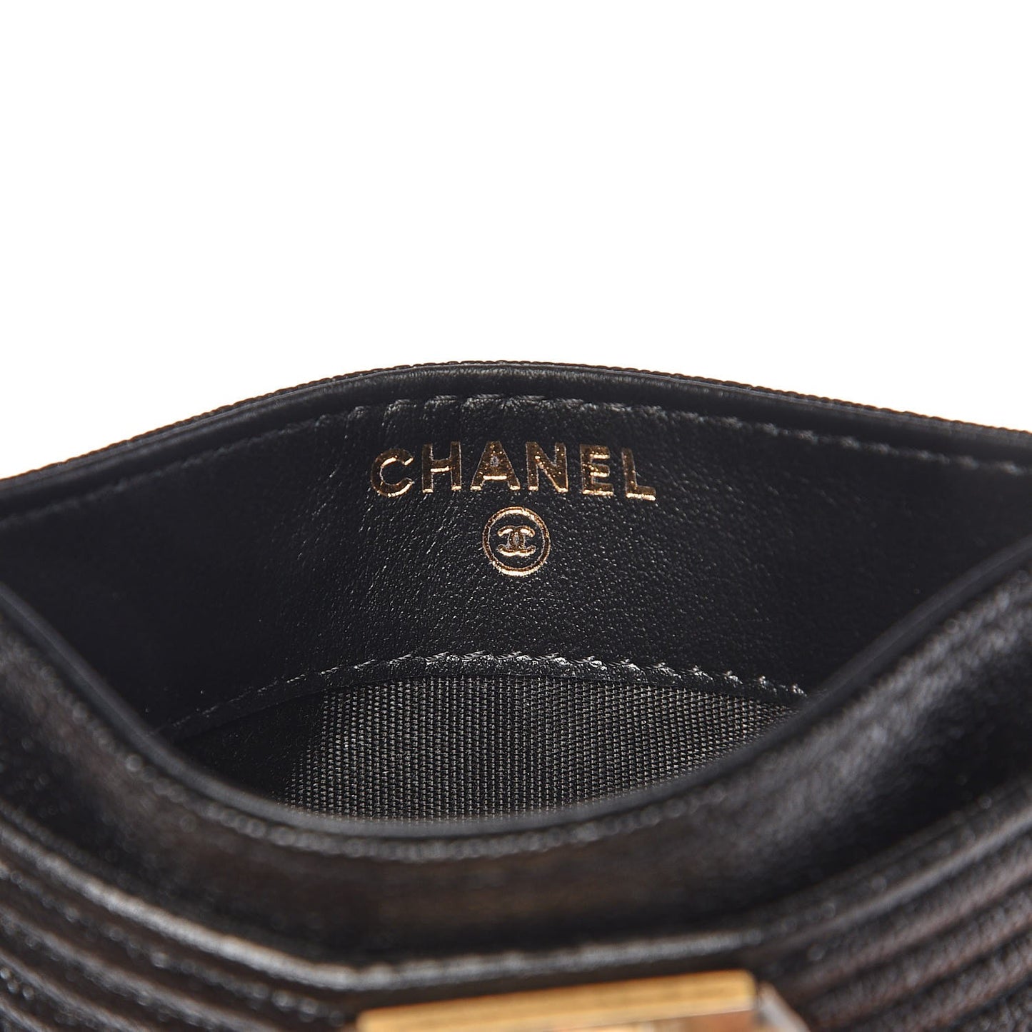 Caviar Quilted Boy Card Holder Black