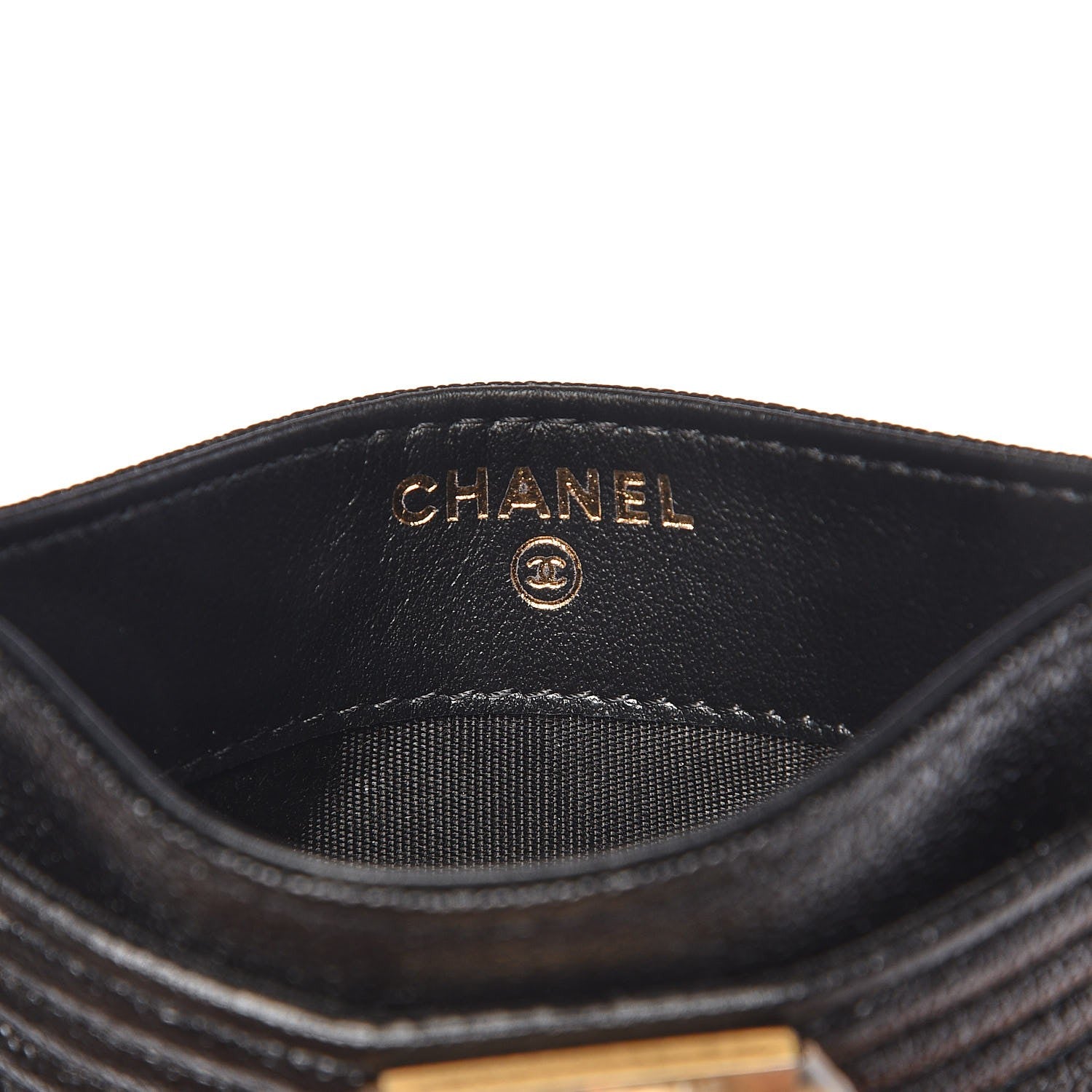 Chanel Caviar Quilted Boy Card Holder Black 6 of 9
