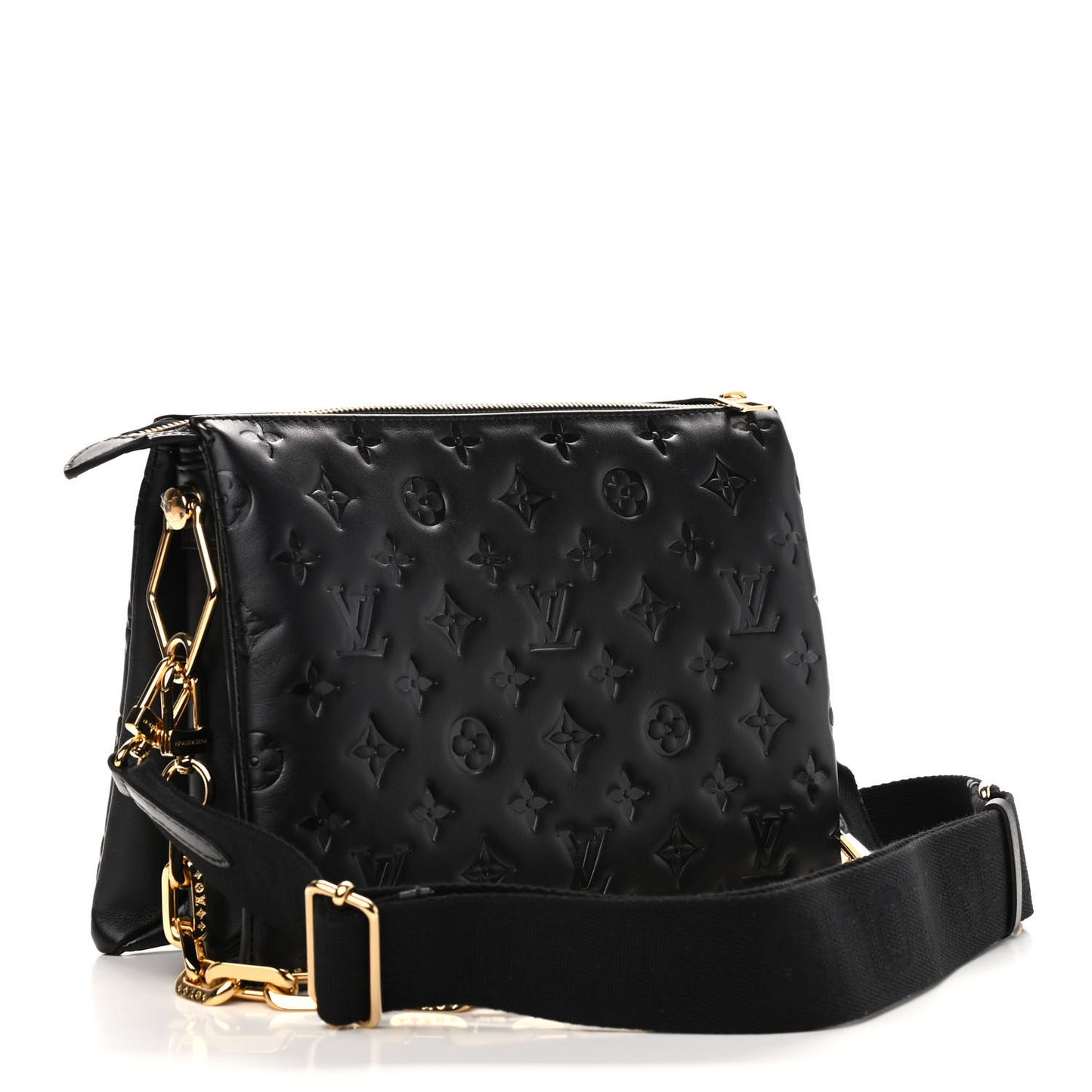Lambskin Embossed Monogram Coussin PM Black