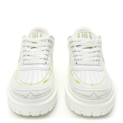 Christian Dior Technical Fabric Dior Addict Toile De Jouy Low Top Sneakers 35 Lime 2 of 9