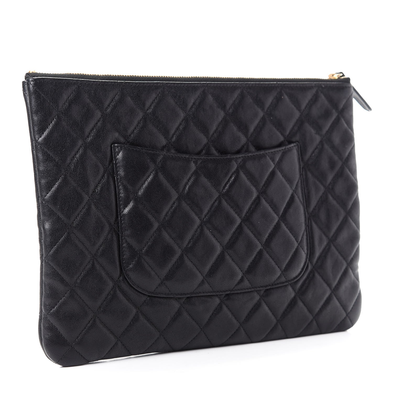 Chanel Lambskin Quilted Chanel 19 Medium Cosmetic Case Black 3 of 7