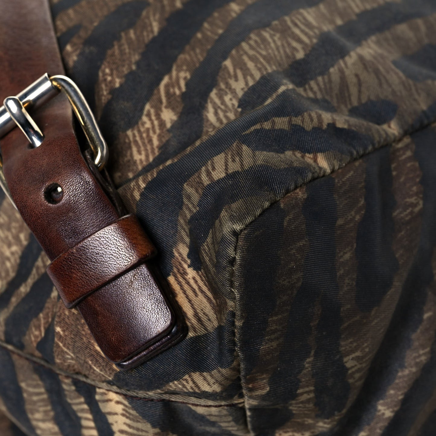 Tessuto Tiger Print Cinch Backpack Brown