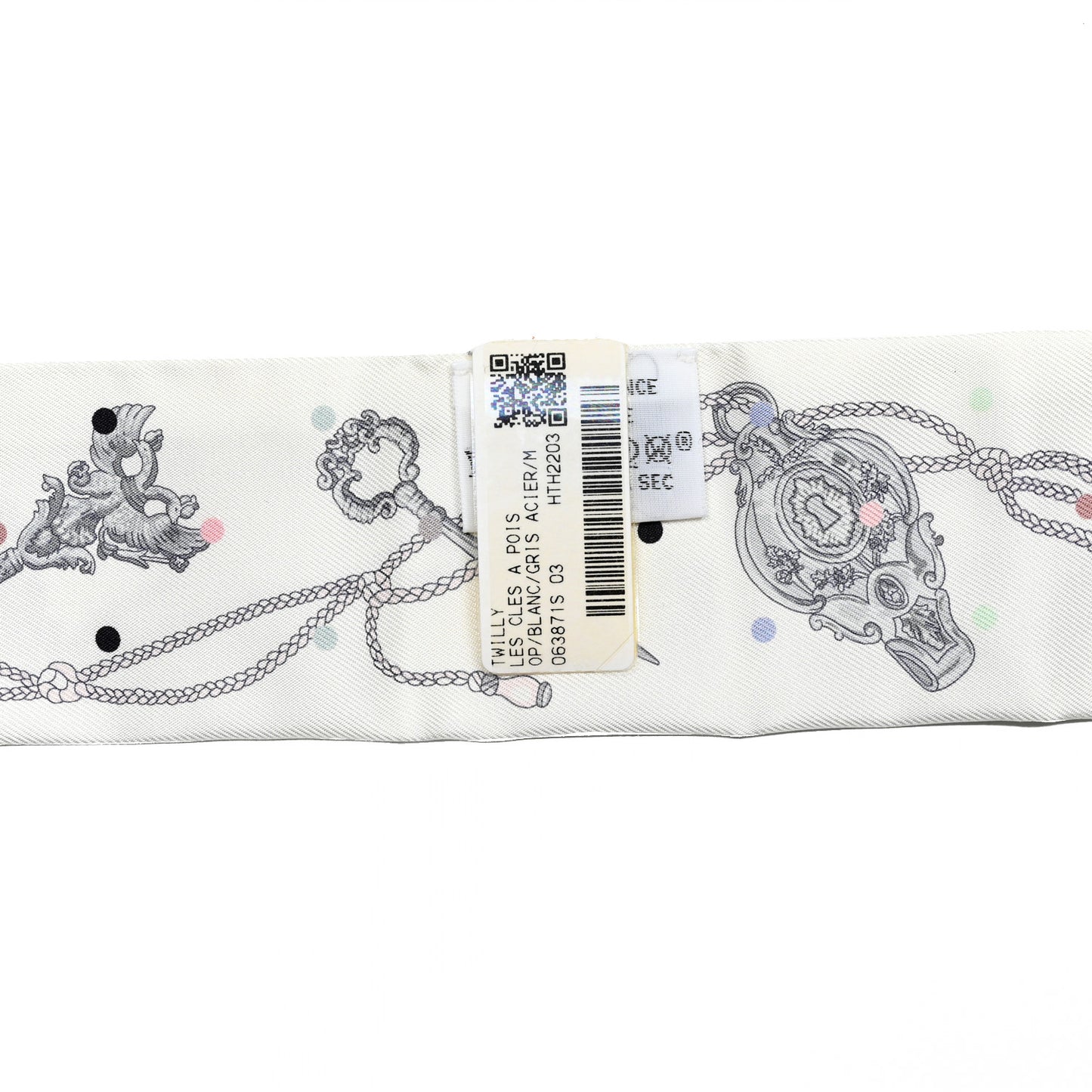 Silk Les Cles A Pois Twilly White Gris Acier