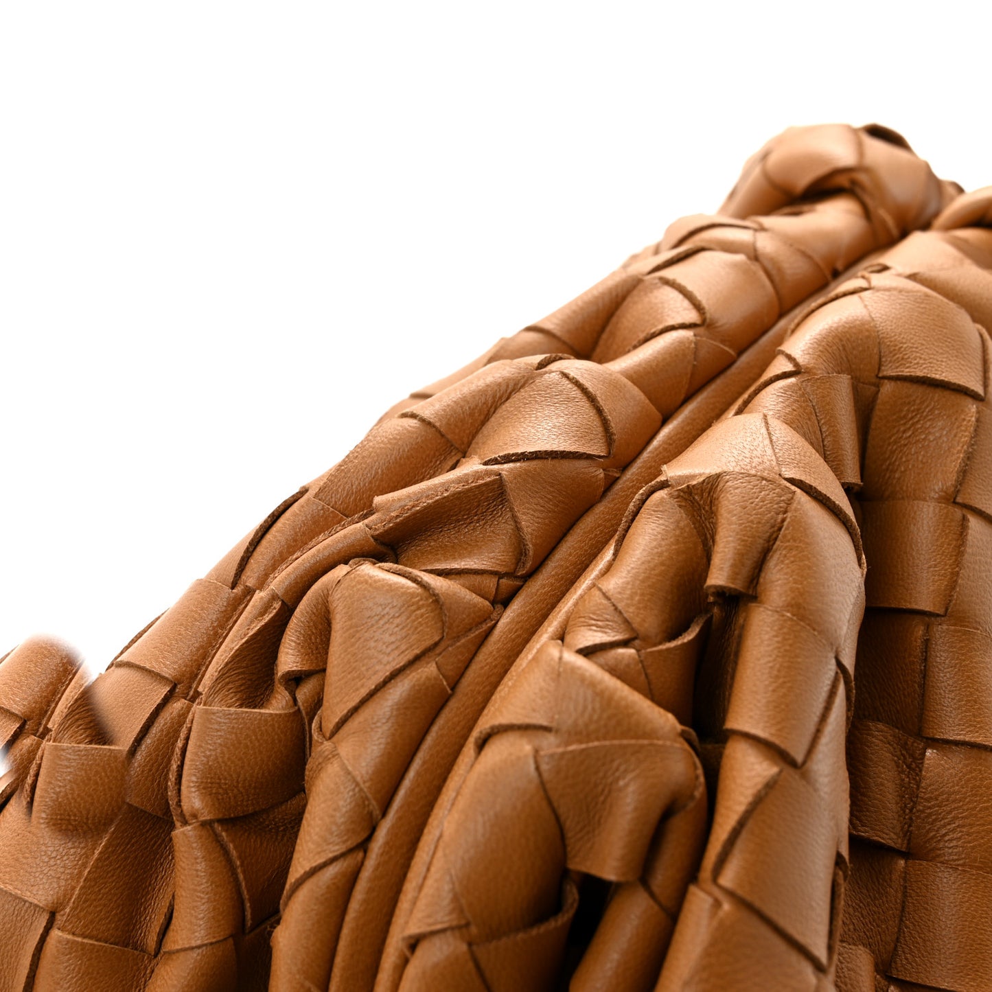 Nappa Maxi Intrecciato The Pouch Oversized Clutch Caramel