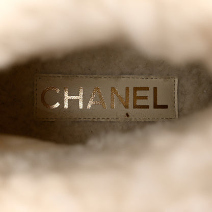 Chanel Lambskin Shearling Short Boots 38 Black 8 of 13
