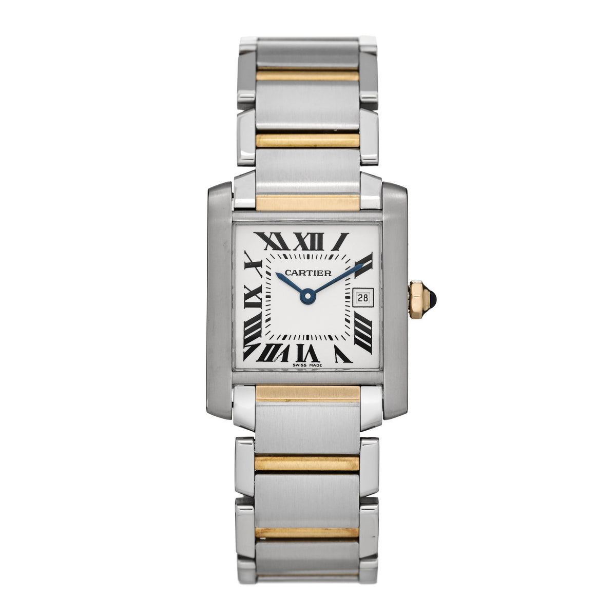 Cartier Stainless Steel 18K Yellow Gold 25mm Tank Francaise Quartz Watch 1 of 5