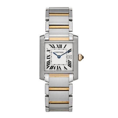 Cartier Stainless Steel 18K Yellow Gold 25mm Tank Francaise Quartz Watch 1 of 5