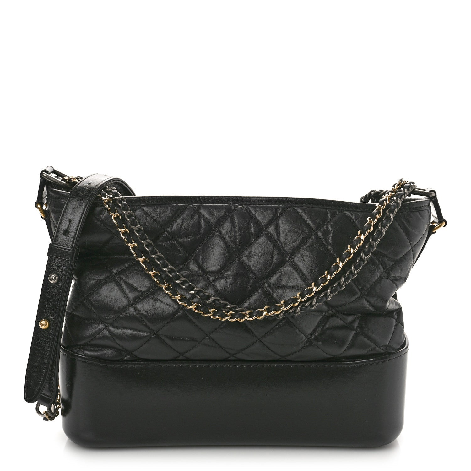 Chanel Aged Calfskin Quilted Medium Gabrielle Hobo Black 1 of 8