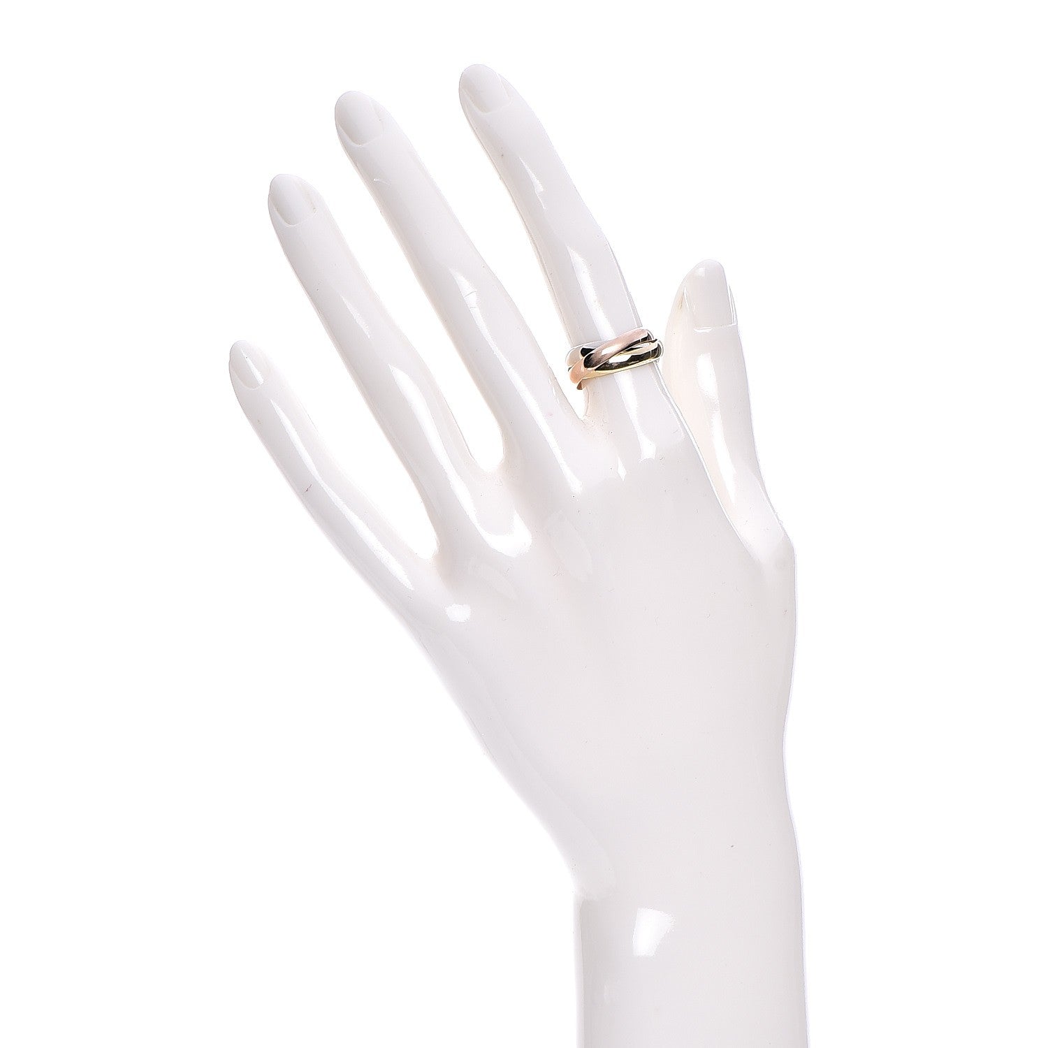 Cartier 18K Pink Yellow White Gold Trinity Ring 48 4.25 2 of 4