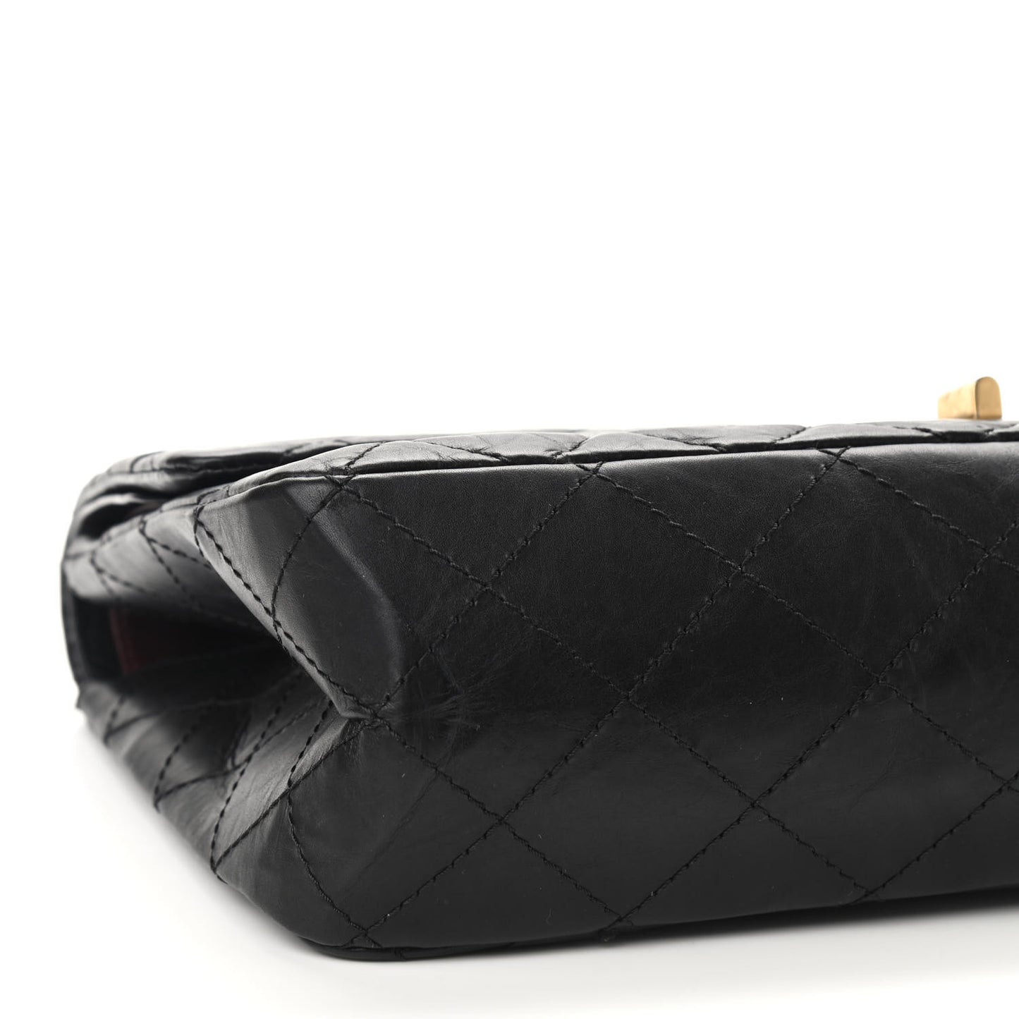 Aged Calfskin Quilted 2.55 Reissue 227 Flap Black
