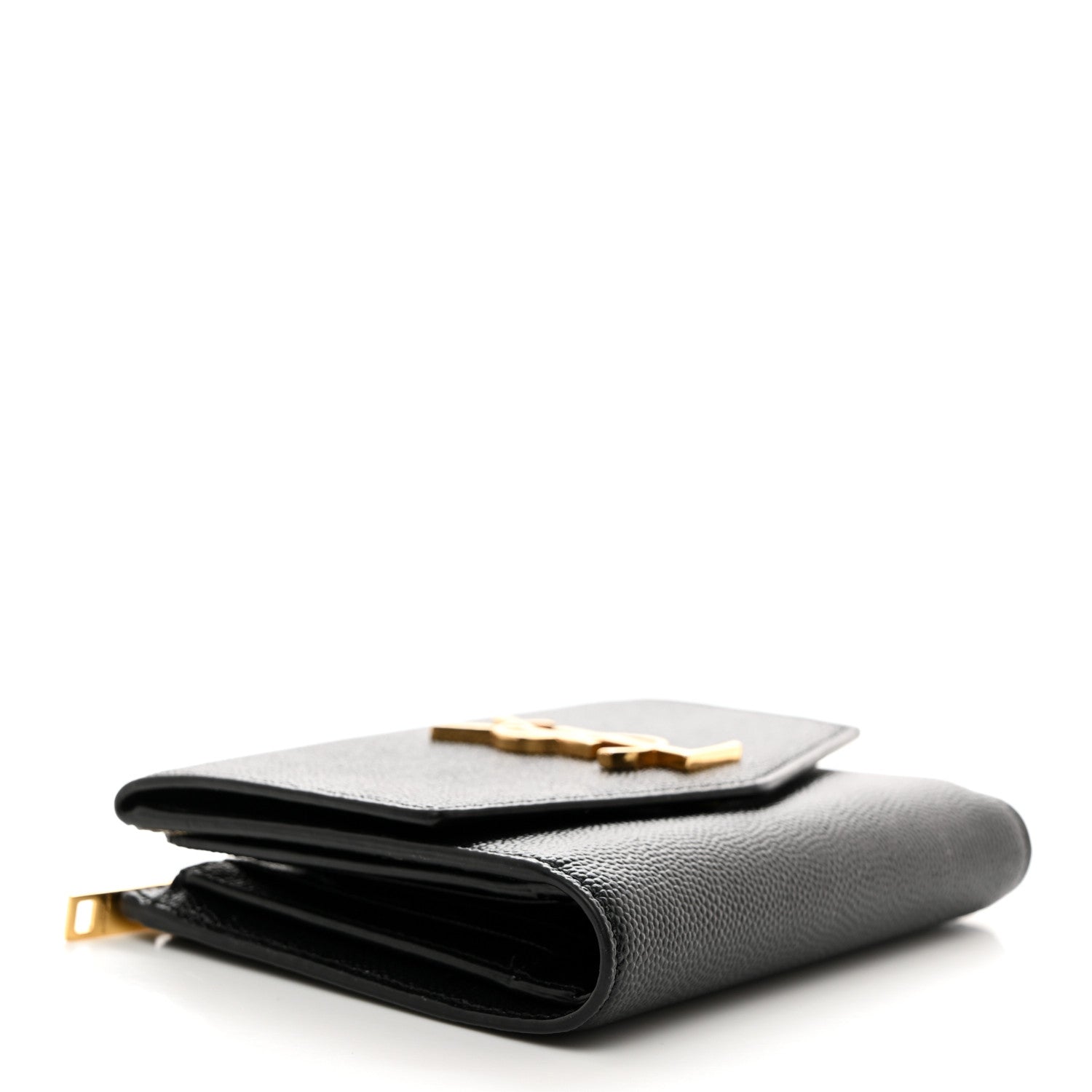 Saint Laurent Grain De Poudre Monogram Bi-Fold Wallet Black 4 of 9