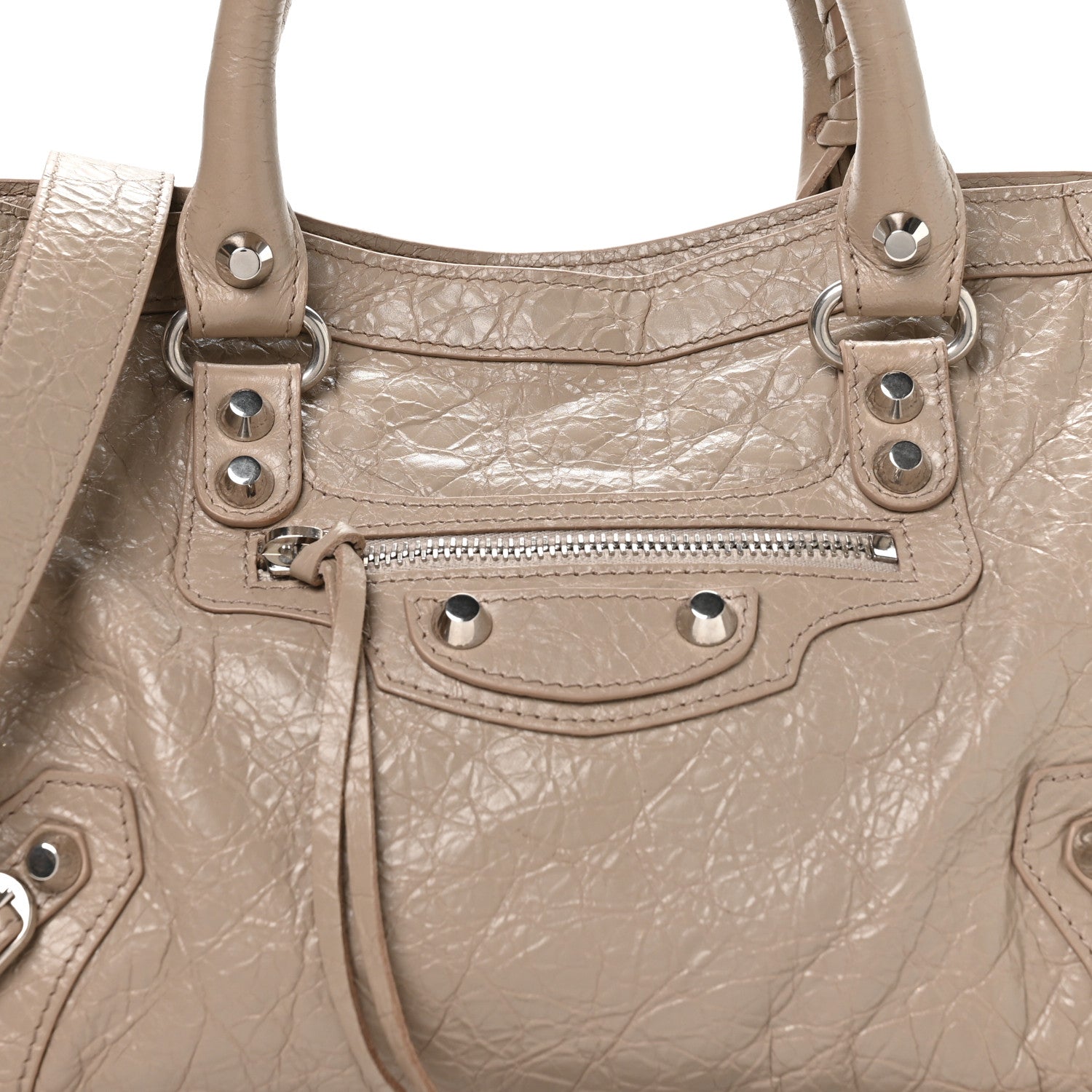 Balenciaga Agneau Arena Silver Hardware Small Le City Beige 8 of 10