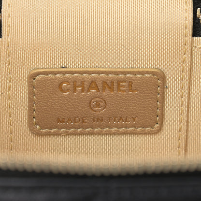 Chanel Lambskin Quilted Mini Pearl Crush Vanity Case With Chain Black 6 of 9