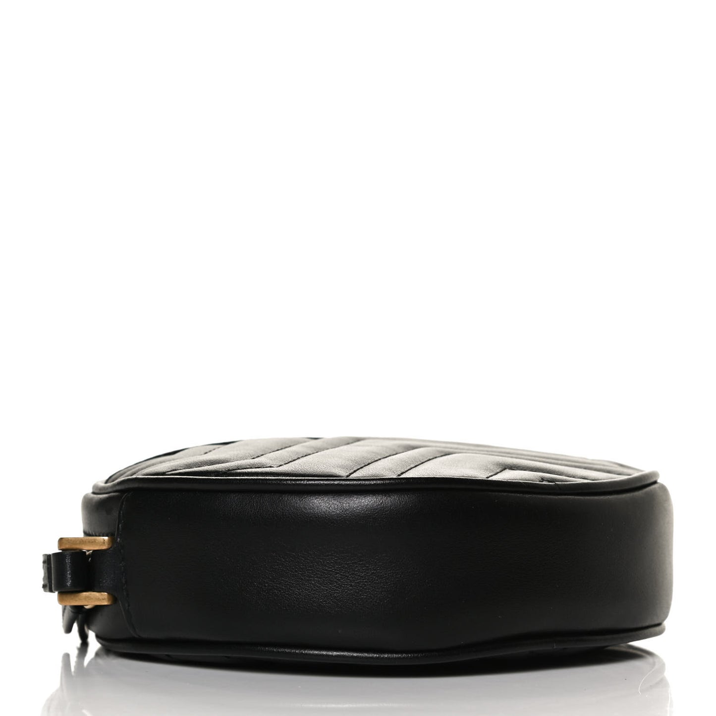 Calfskin Matelasse GG Marmont Round Wrist Wallet Black