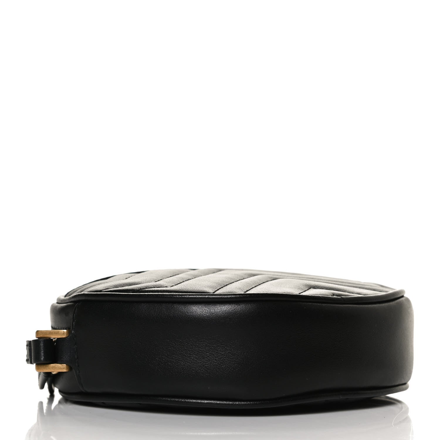 Gucci Calfskin Matelasse GG Marmont Round Wrist Wallet Black 3 of 8