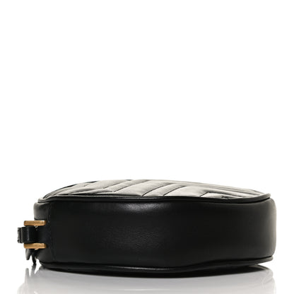 Gucci Calfskin Matelasse GG Marmont Round Wrist Wallet Black 3 of 8