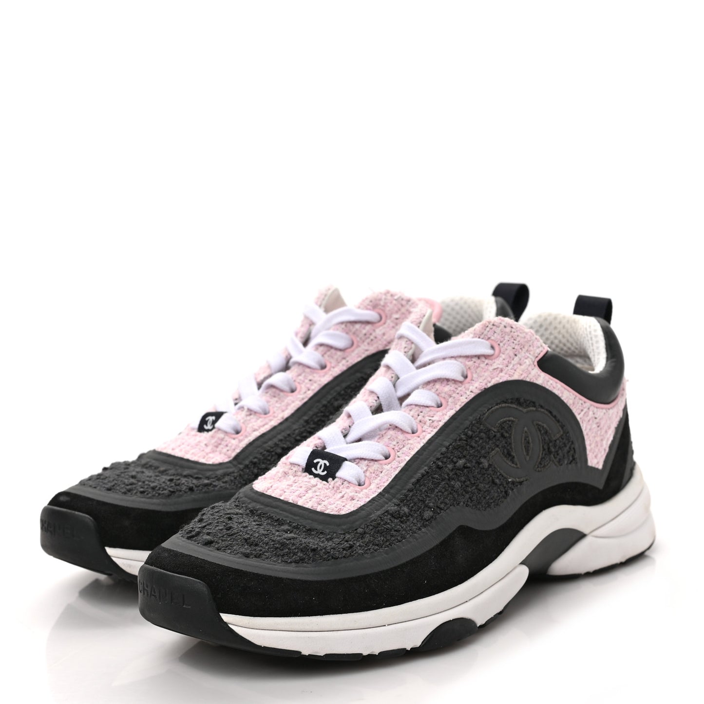 Suede Tweed CC Sneakers 40.5 Grey Pink