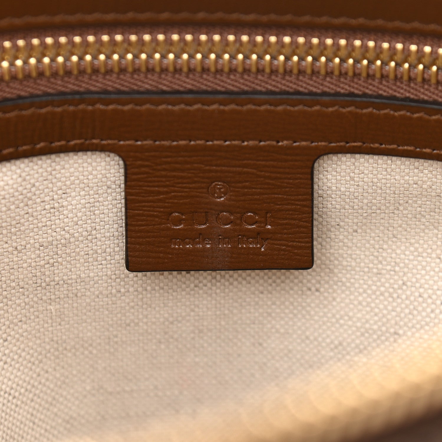Gucci GG Supreme Monogram Azalea Calfskin Small Horsebit 1955 Top Handle Bag Beige Ebony Brown Sugar 6 of 9