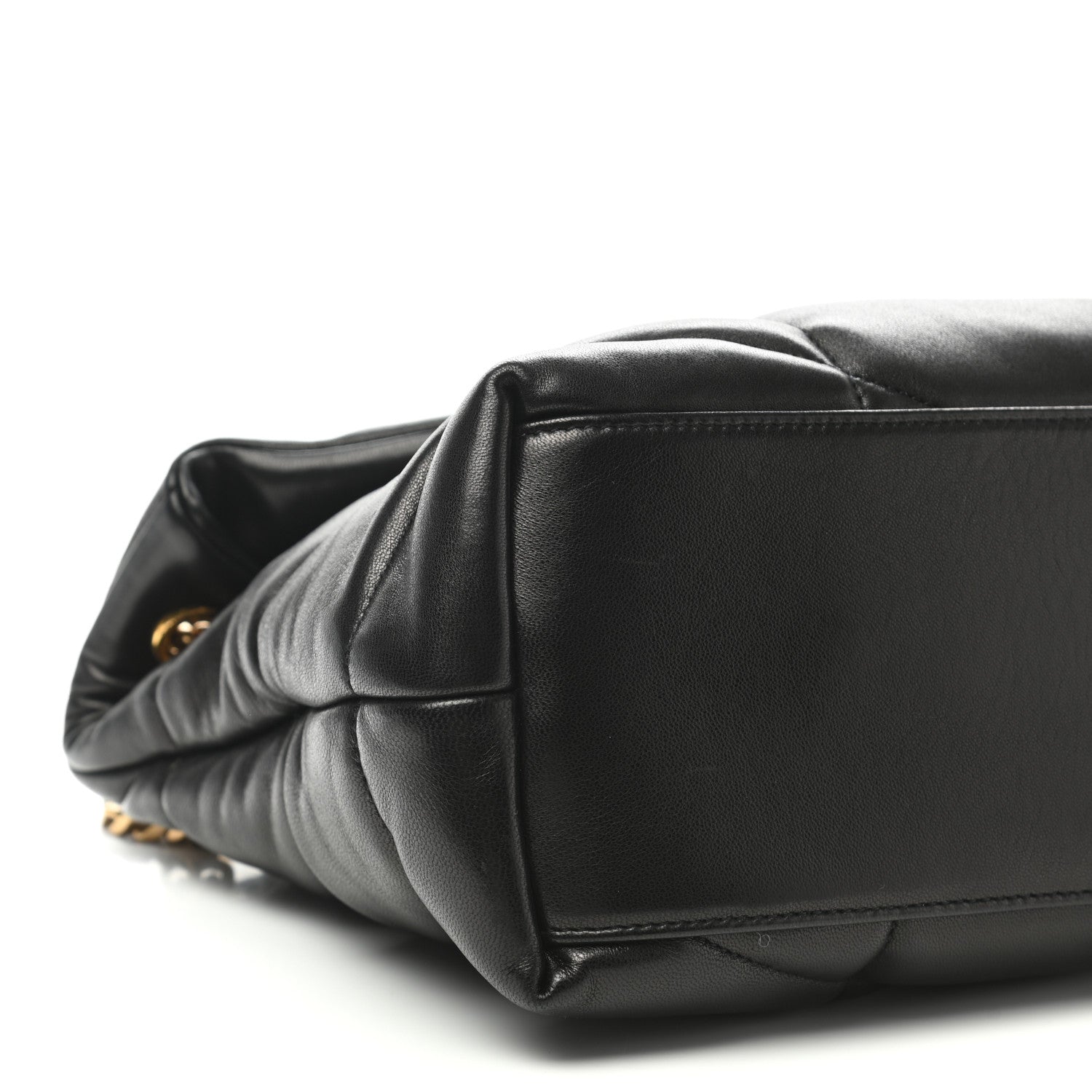 Saint Laurent Lambskin Quilted Medium Loulou Puffer Monogram Chain Satchel Black 5 of 11