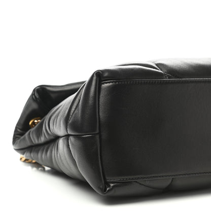 Saint Laurent Lambskin Quilted Medium Loulou Puffer Monogram Chain Satchel Black 5 of 11