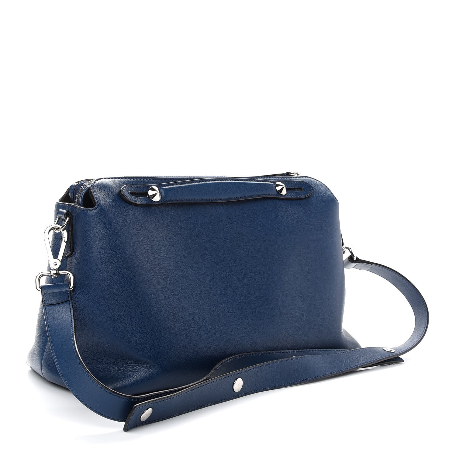 Fendi Vitello Dolce Marmol Large By The Way Boston Bag Blue 3 of 10