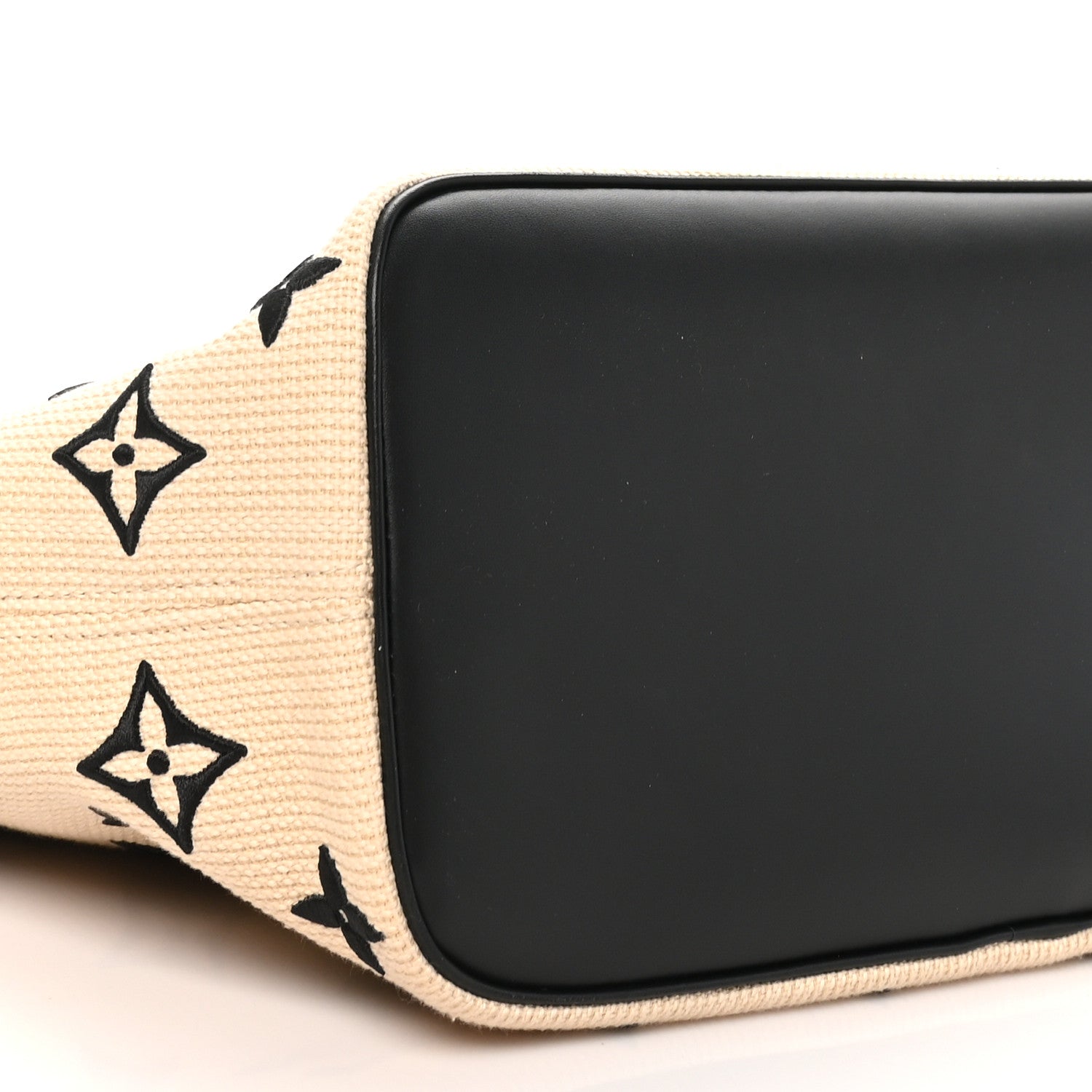 Louis Vuitton Cotton Monogram Embroidered Neverfull MM Beige Black 8 of 9