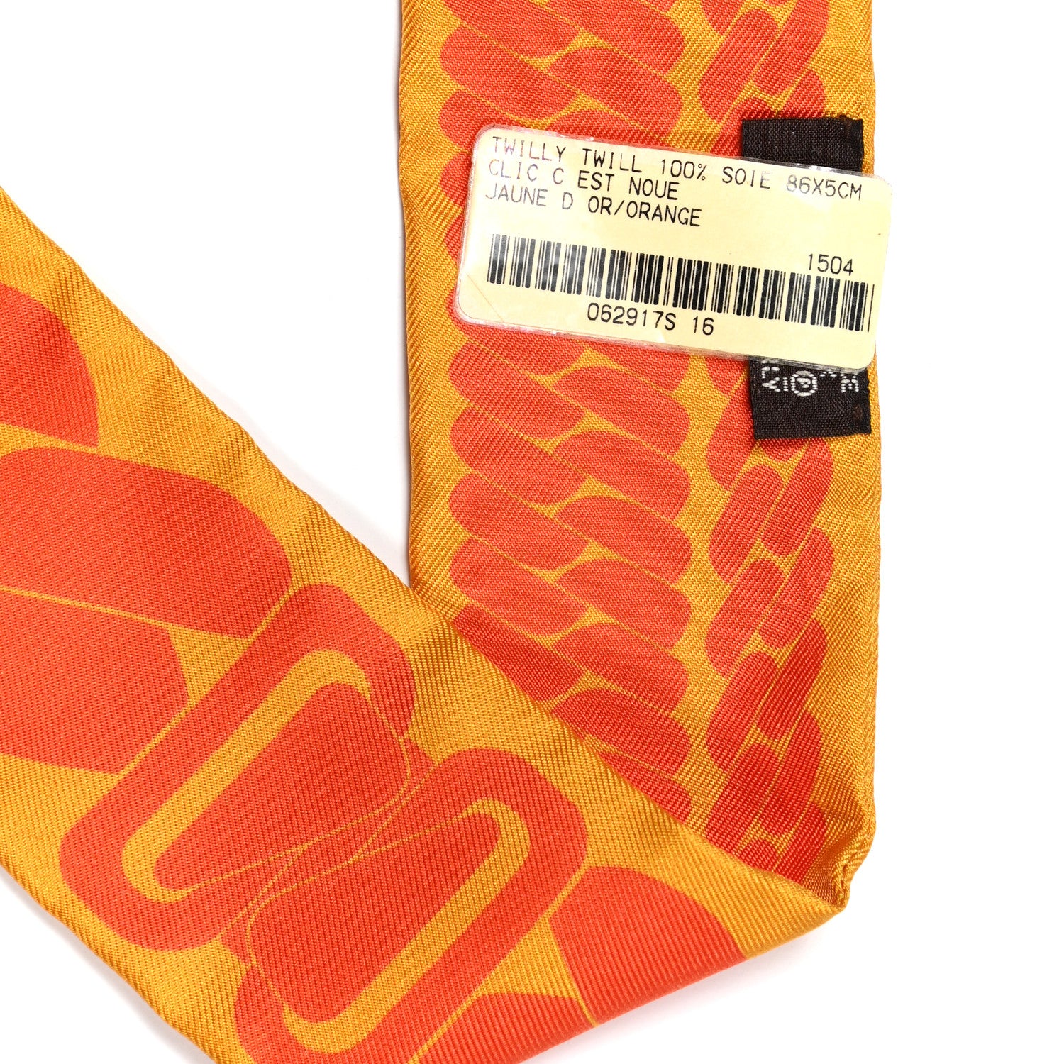 Hermes Silk Clic C'est Noue Twilly Jaune d'Or Orange 4 of 4