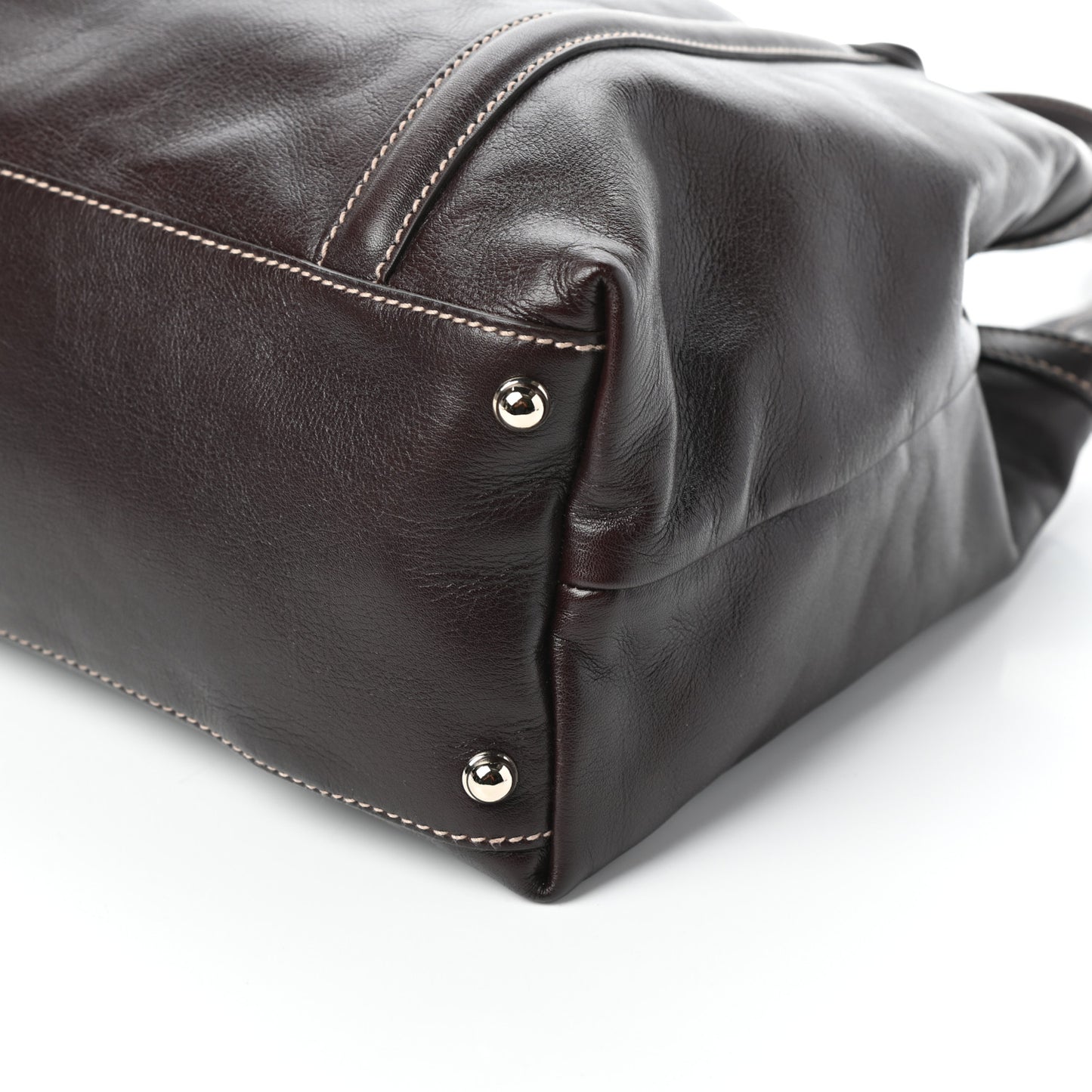Calfskin Medium Britt Tote Dark Brown