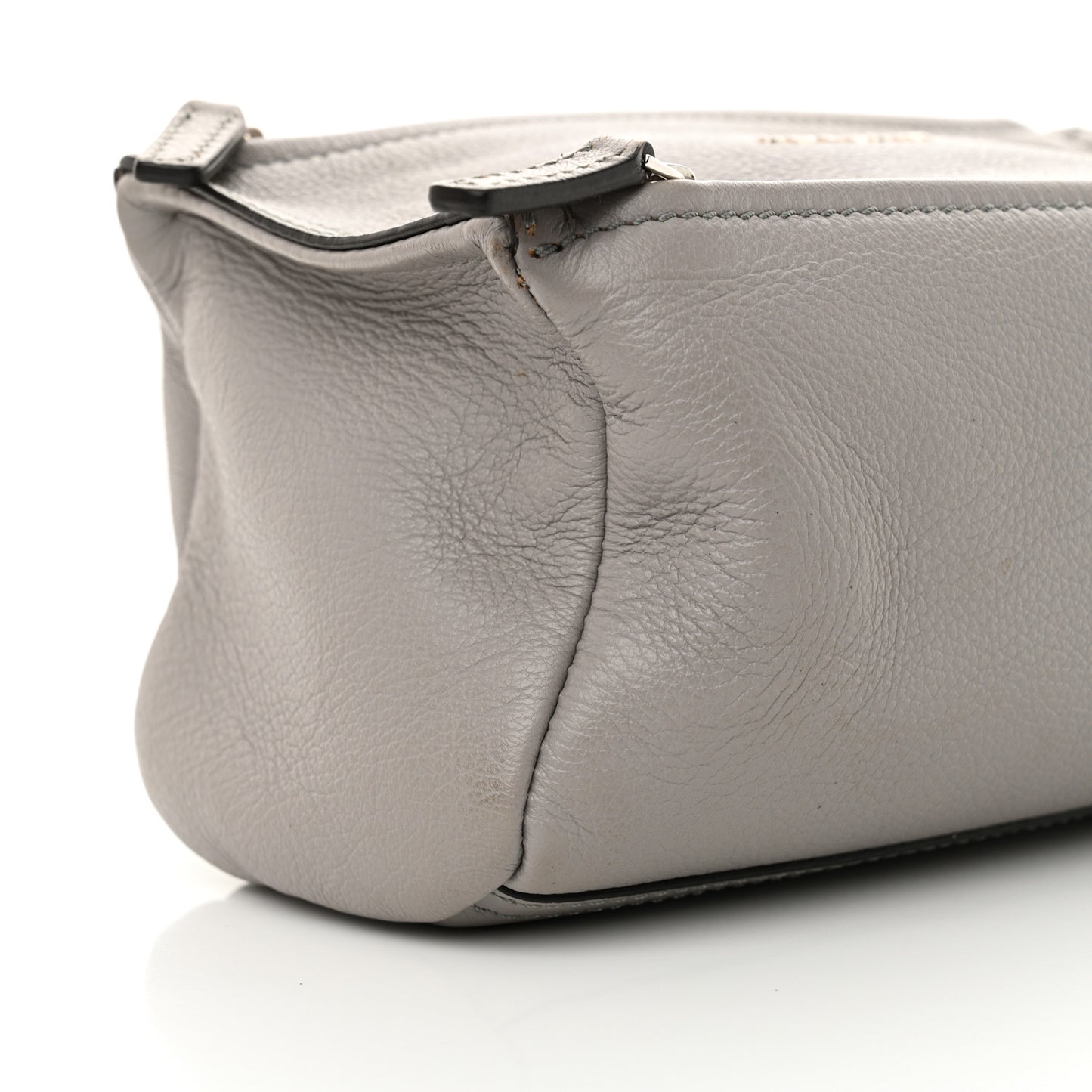 Grained Calfskin Mini Pandora Heather Grey