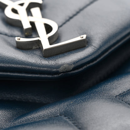 Saint Laurent Calfskin Y Quilted Monogram Small Loulou Chain Satchel Denim Blue 11 of 11