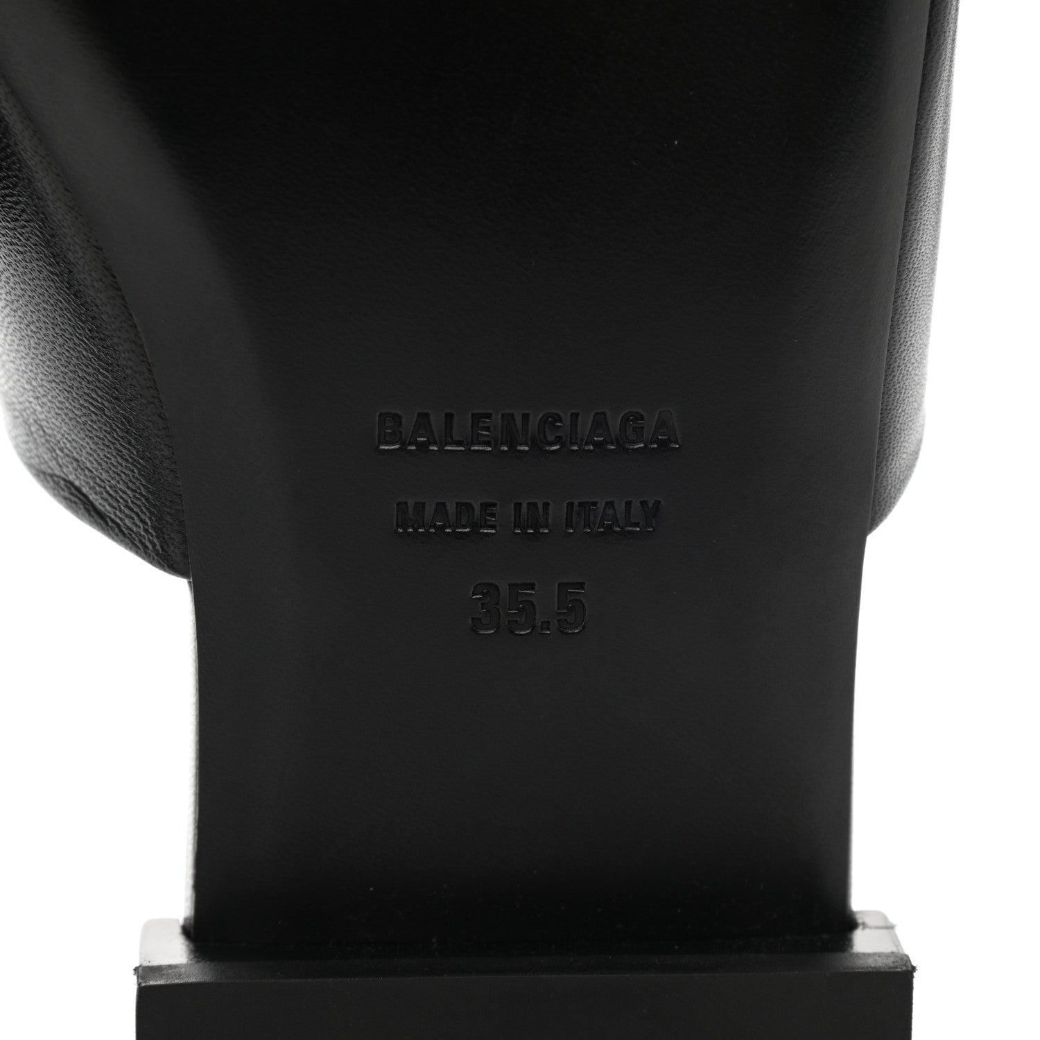 Balenciaga Shiny Smooth Sheepskin Box Flat Sandals 35.5 Black 6 of 9