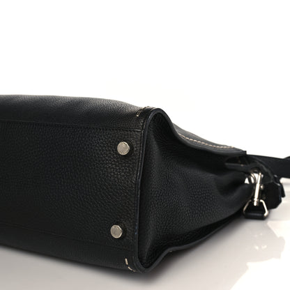Fendi Cuoio Romano Selleria Metal Stitch Large Mens Peekaboo Iconic Essential Satchel Black 4 of 11