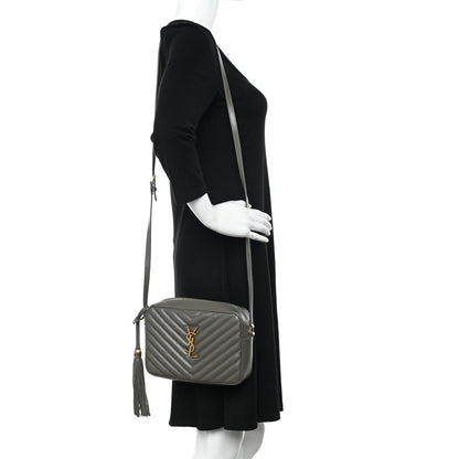Saint Laurent Calfskin Matelasse Monogram Lou Camera Bag Dusty Grey 2 of 12