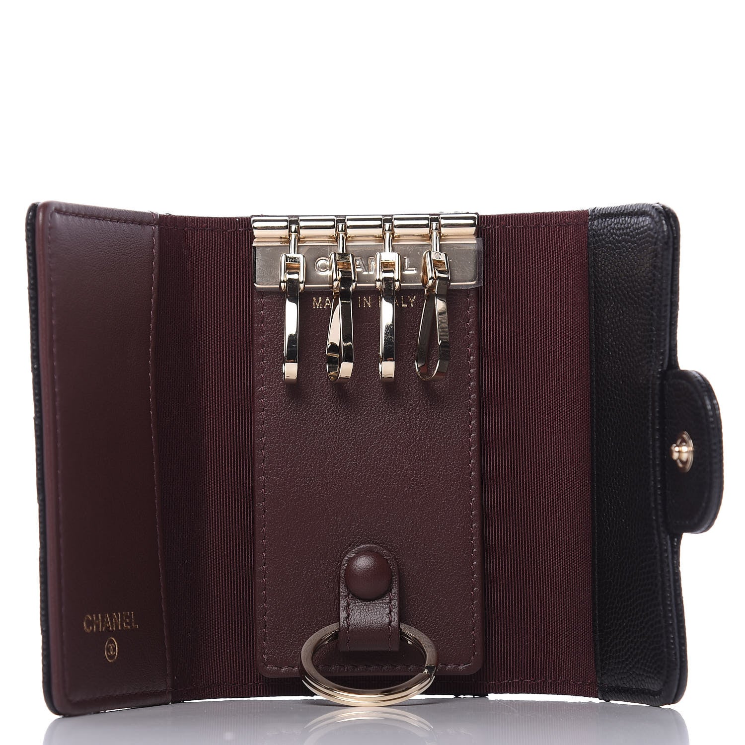 Chanel Caviar Quilted Classic 4 Key Holder Wallet Black 5 of 11