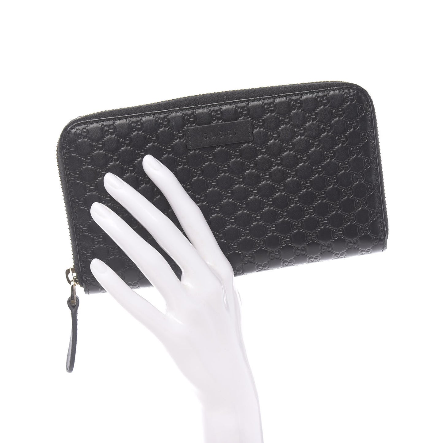 Microguccissima Zip Around Wallet Black