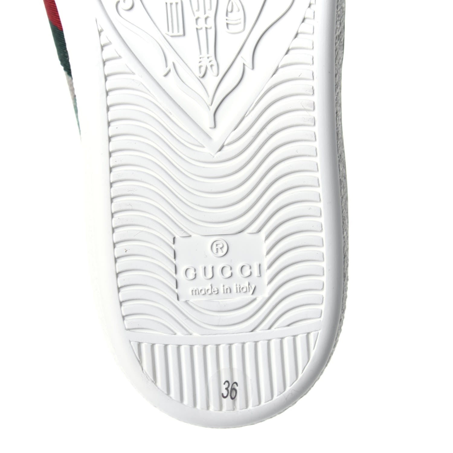 Gucci GG Supreme Monogram Strawberry Web Womens Ace Sneakers 36 Beige Multicolor Red Green 7 of 8
