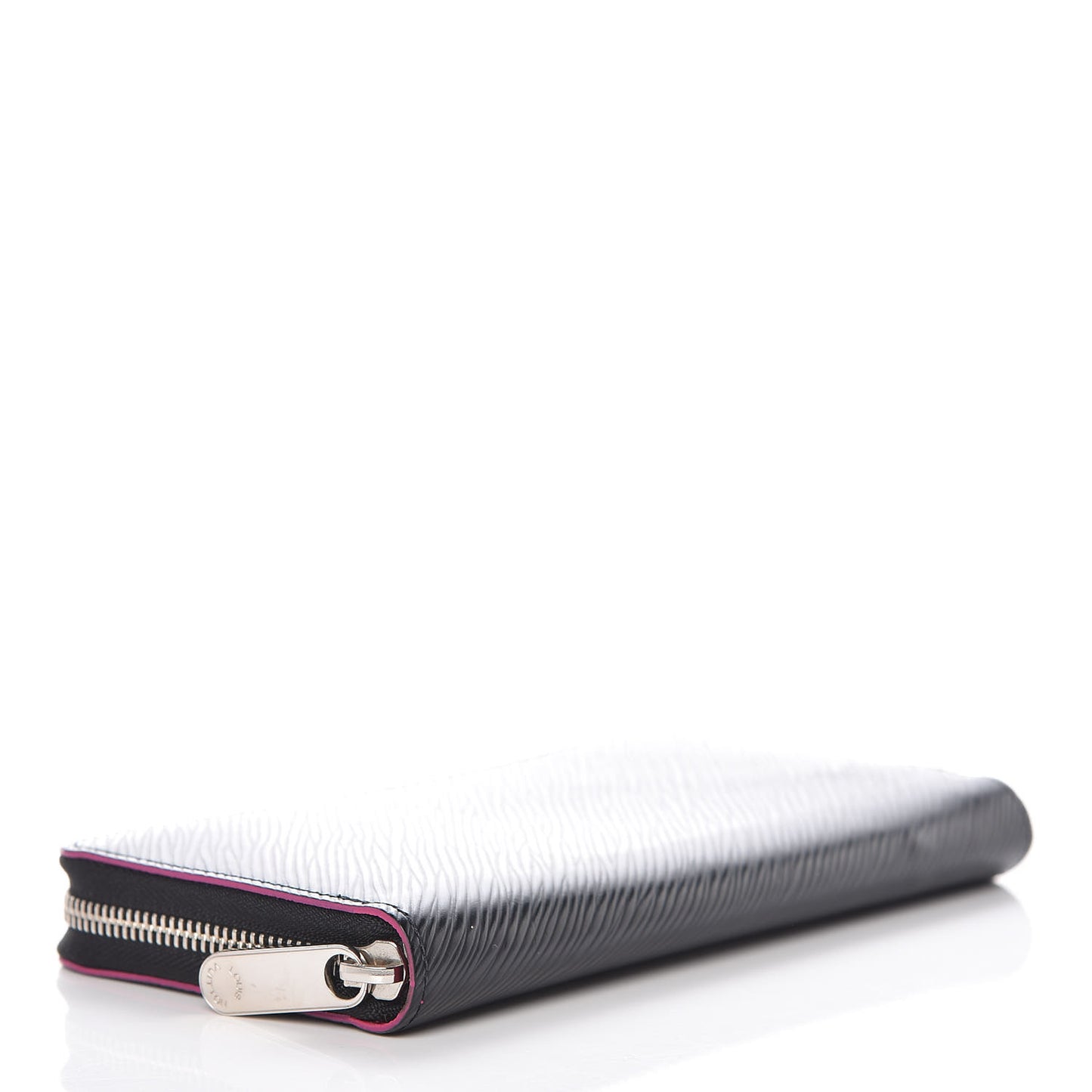 Epi Zippy Wallet Black Hot Pink