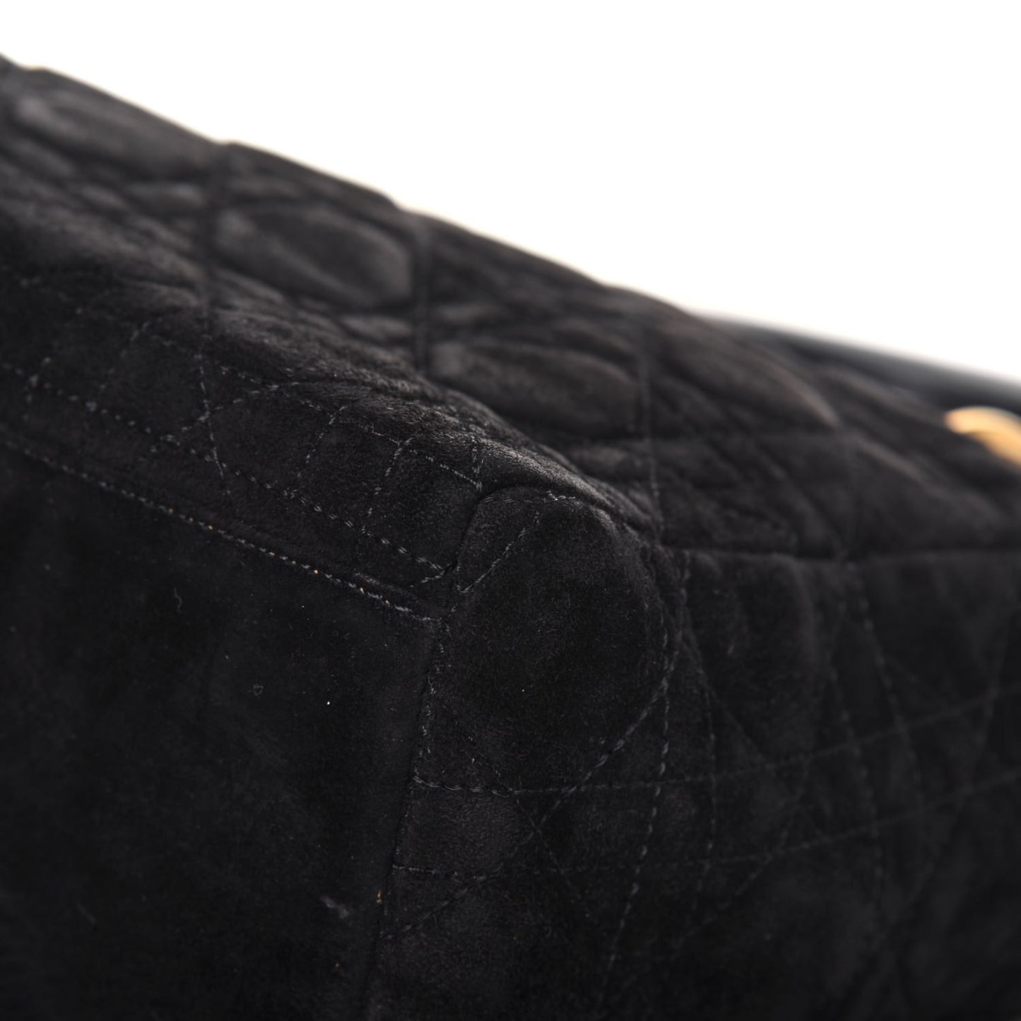 Suede Cannage Medium Lady Dior Black
