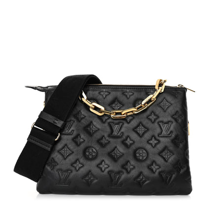 Louis Vuitton Lambskin Embossed Monogram Coussin PM Black 1 of 13