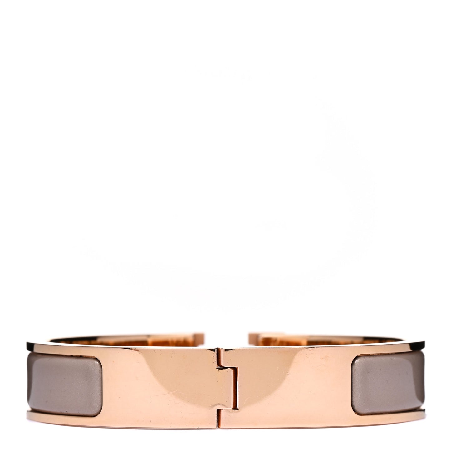 Enamel Narrow Clic Clac H Bracelet PM Marron Glace