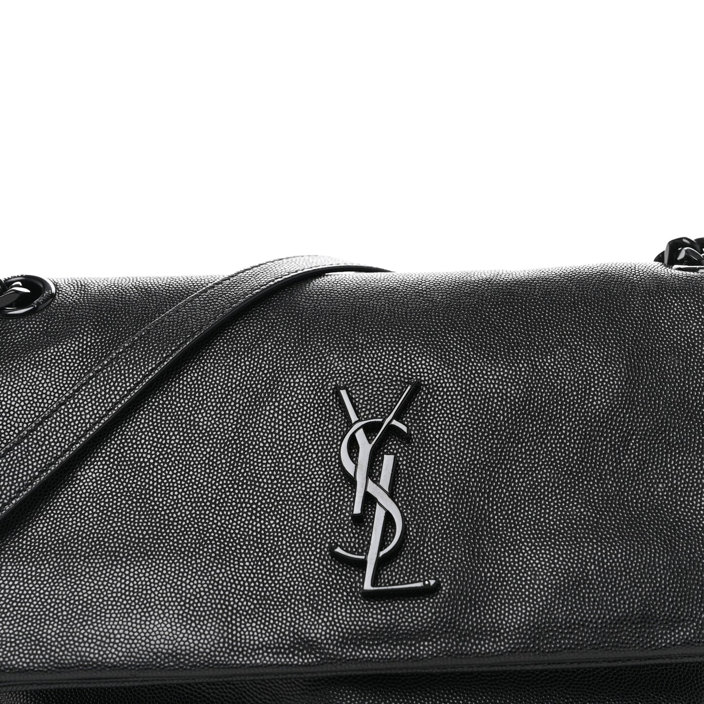 Grain De Poudre Medium West Hollywood Monogram Fold-Over Black