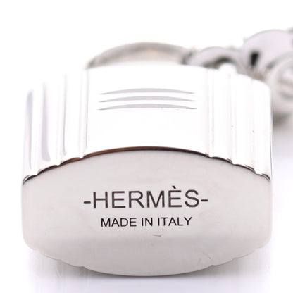 Hermes Palladium Mini Loop Charms Cadenas Scarf Ring Silver 3 of 4