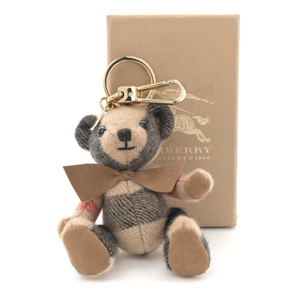 Burberry Cashmere House Check Thomas Bear Bag Charm Camel Gold 4 of 4