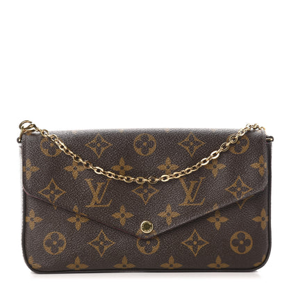 Louis Vuitton Monogram Pochette Felicie Chain Wallet Fuchsia 1 of 16