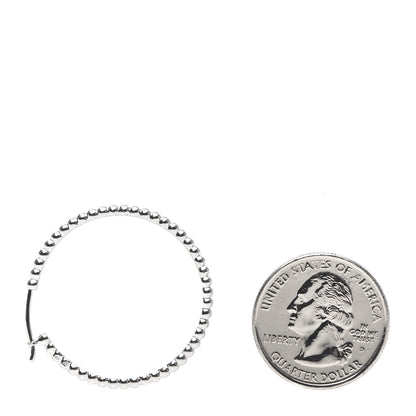 Van Cleef & Arpels 18K White Gold Small Perlee Hoop Earrings 2 of 5