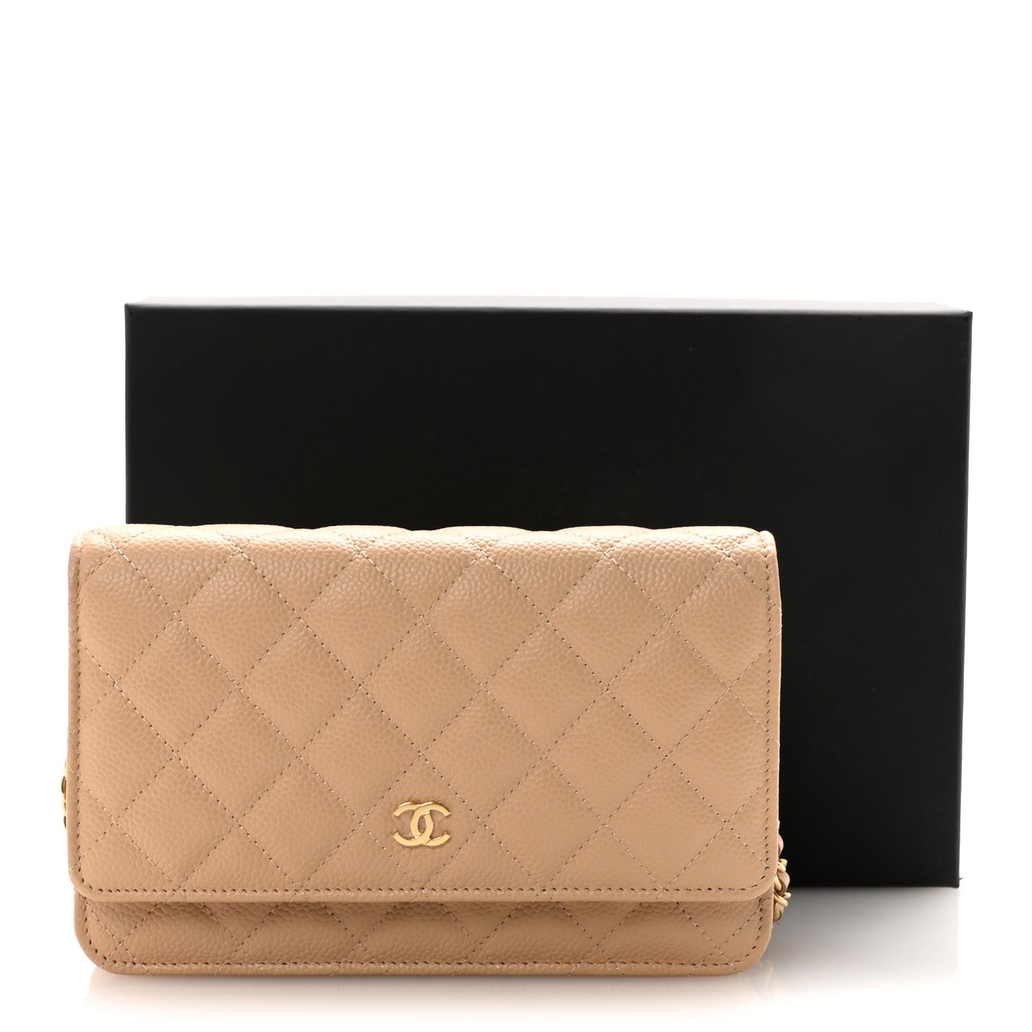 Chanel Caviar Quilted Wallet on Chain WOC Beige 12 of 12