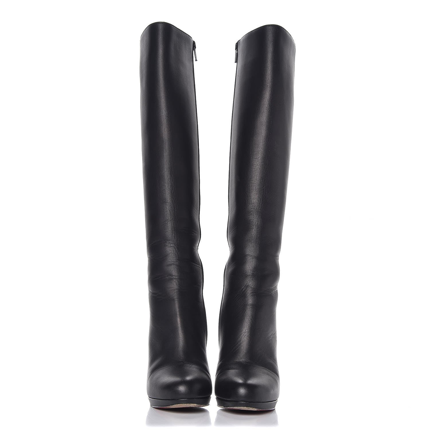Christian Louboutin Calfskin Botalili 100 Tall Boots 37 Black 2 of 10
