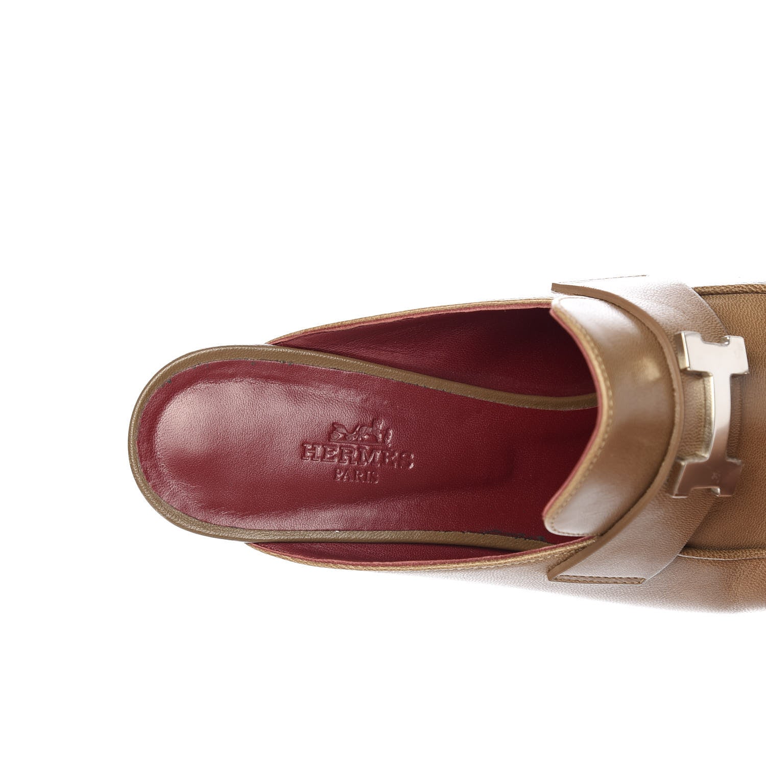 Hermes Goatskin Paradis Mules 38.5 Taupe 8 of 10