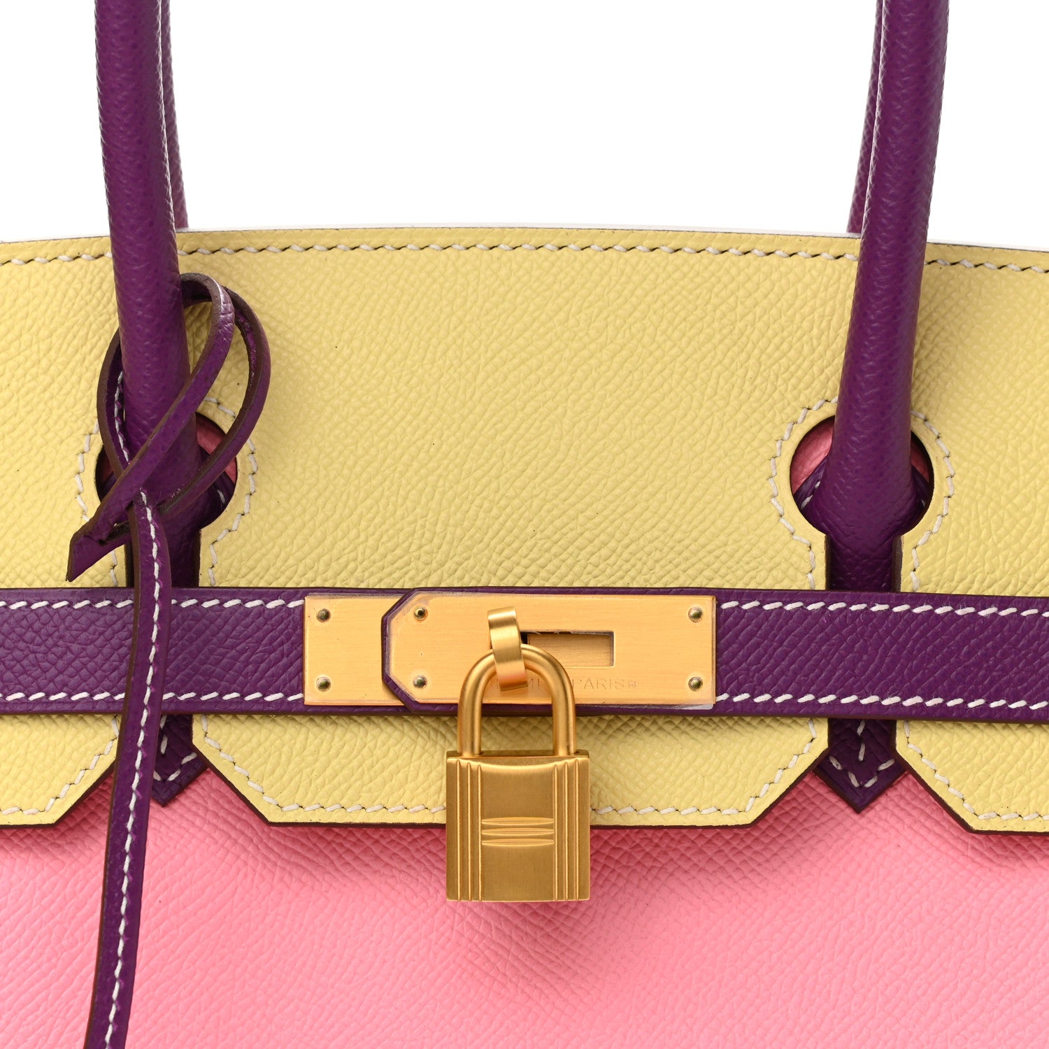 Hermes Epsom Horseshoe Birkin 30 Rose Confetti Jaune Poussin Anemone 8 of 10